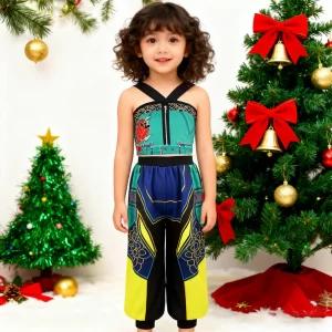 Fashion Girls Zoey Cosplay Costumes For Christmas Dress up KPop Demon Hunters Party Children's Clothing 2Pcs Girl Suit Carnival