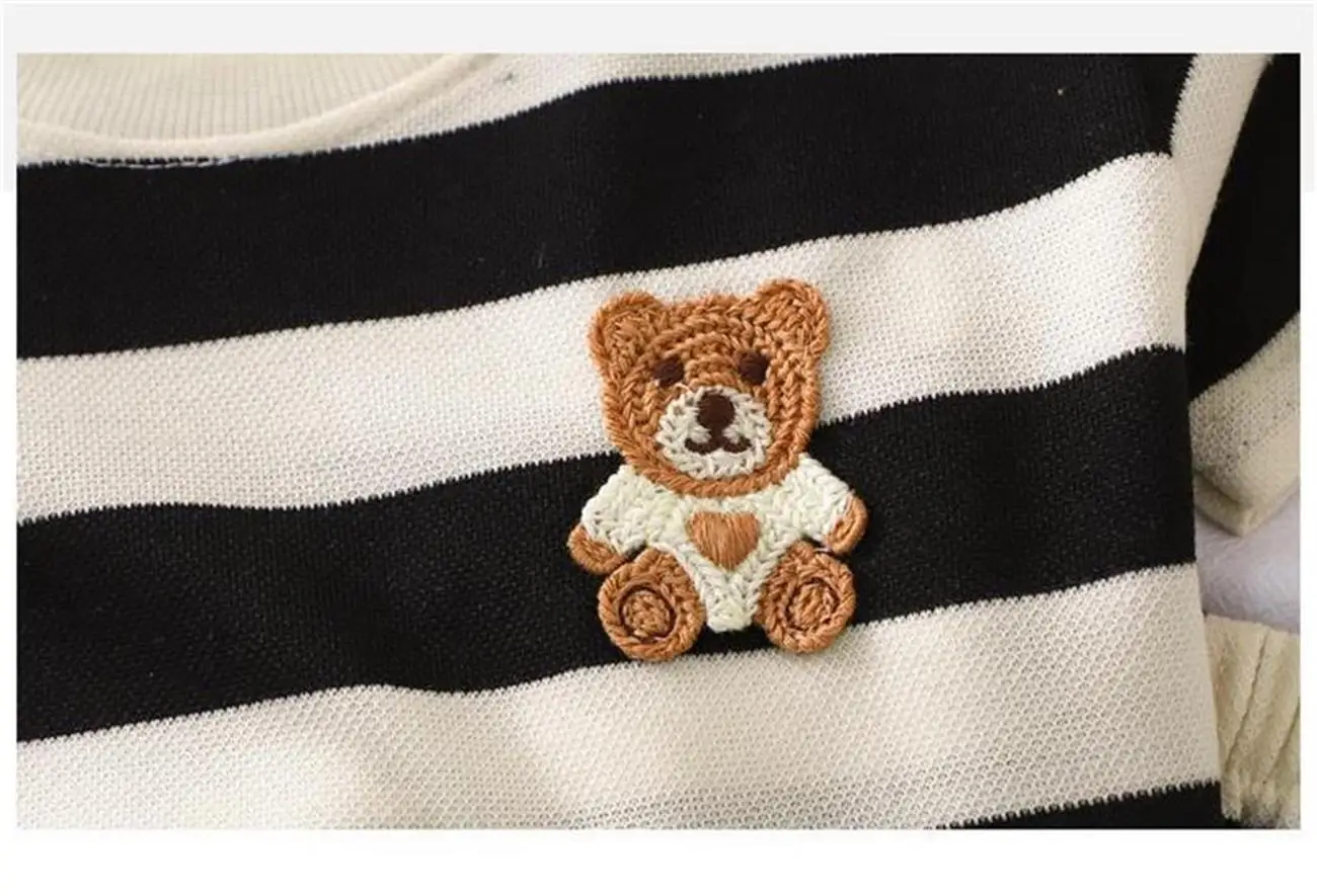Baby Clothes Cute Stripe Bear Set Summer Casual Short Sleeve Shorts Two-piece Set Infant Home Wear 1-6 Years Old - Image 4