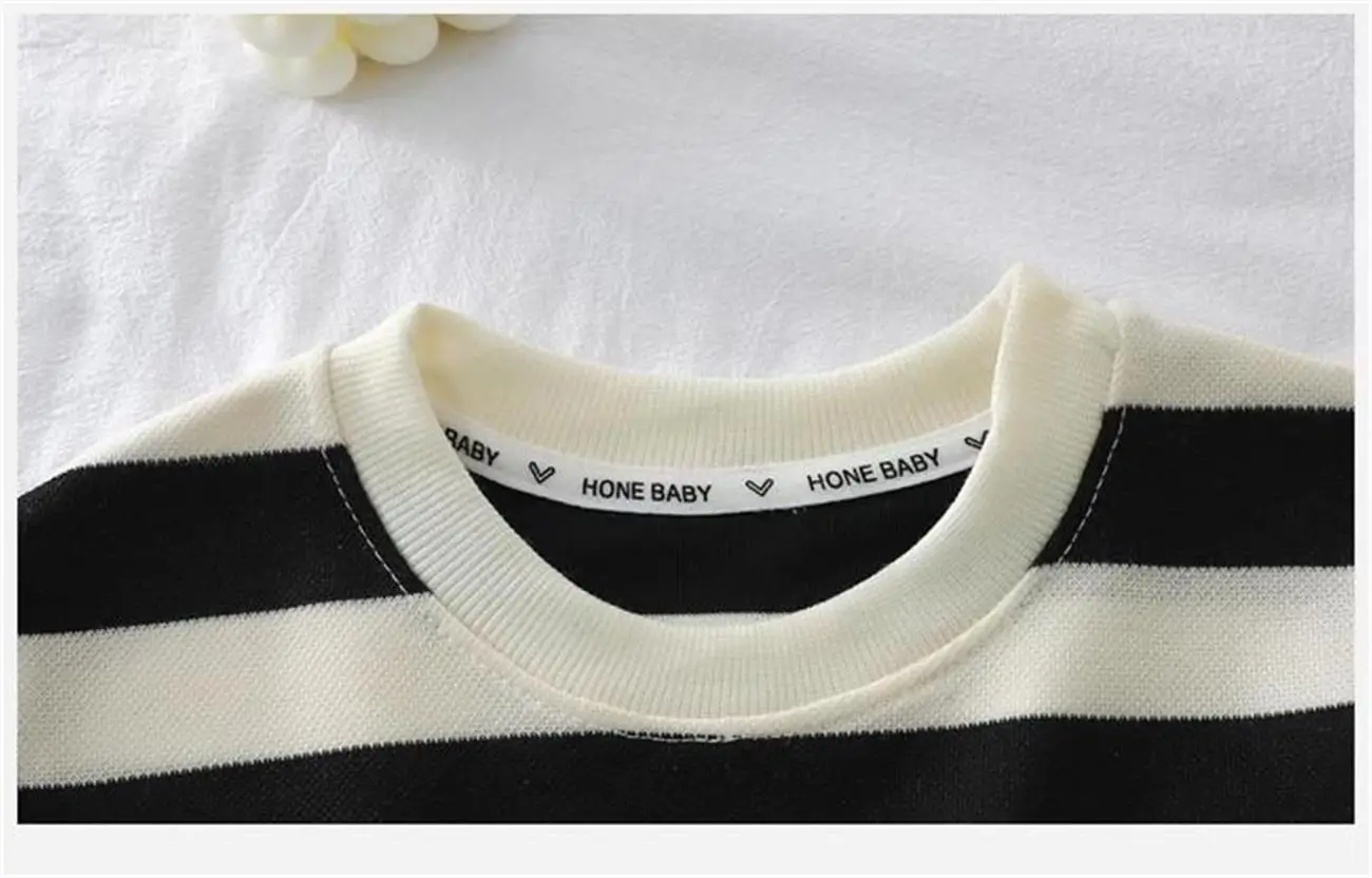 Baby Clothes Cute Stripe Bear Set Summer Casual Short Sleeve Shorts Two-piece Set Infant Home Wear 1-6 Years Old - Image 2