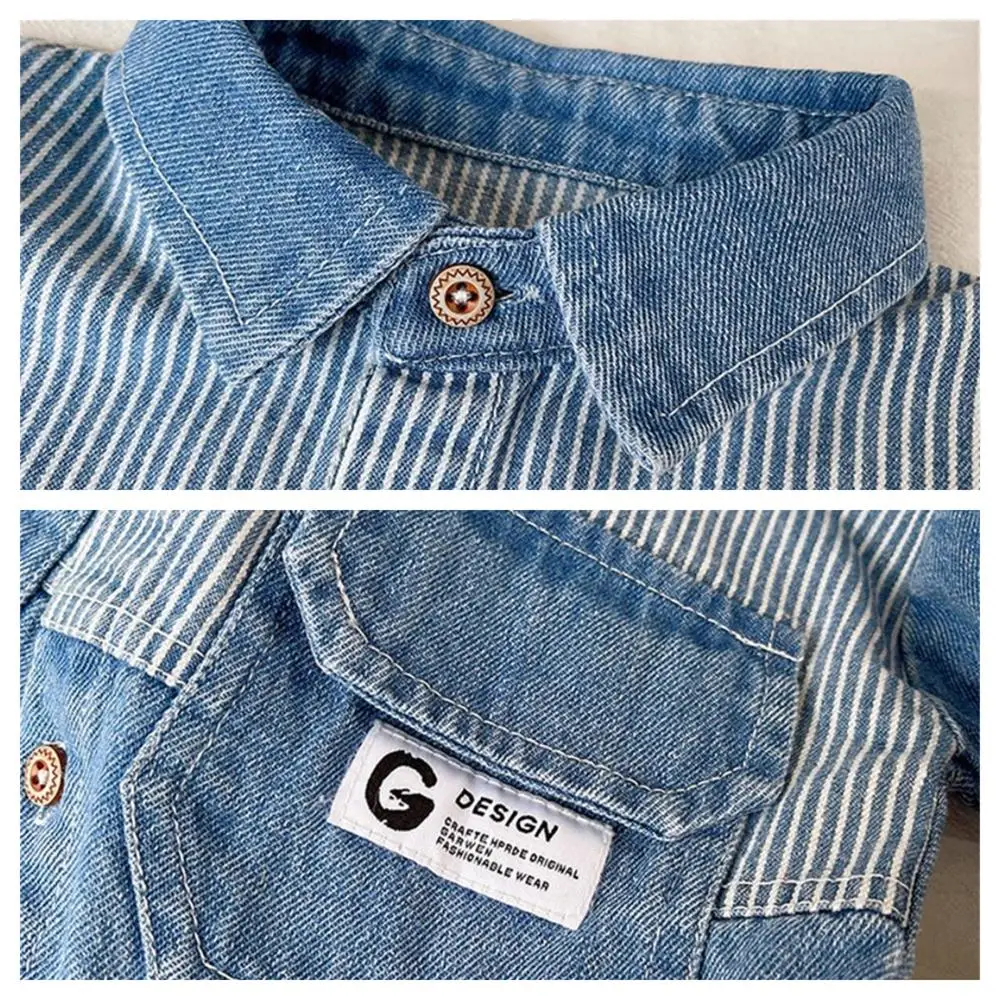 Children's Coat Boys Girls Denim Jacket Spring Fall Versatile Casual Coat Trendy Fashion Jacket Outdoor Clothes For Children - Image 4