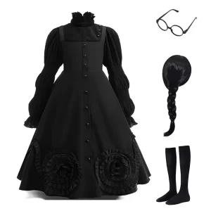 Evil Black Witch Cosplay Costumes Halloween Carnival Girls Party Dresses Wicked Witch Same Evening Dresses Girl Princess Dress