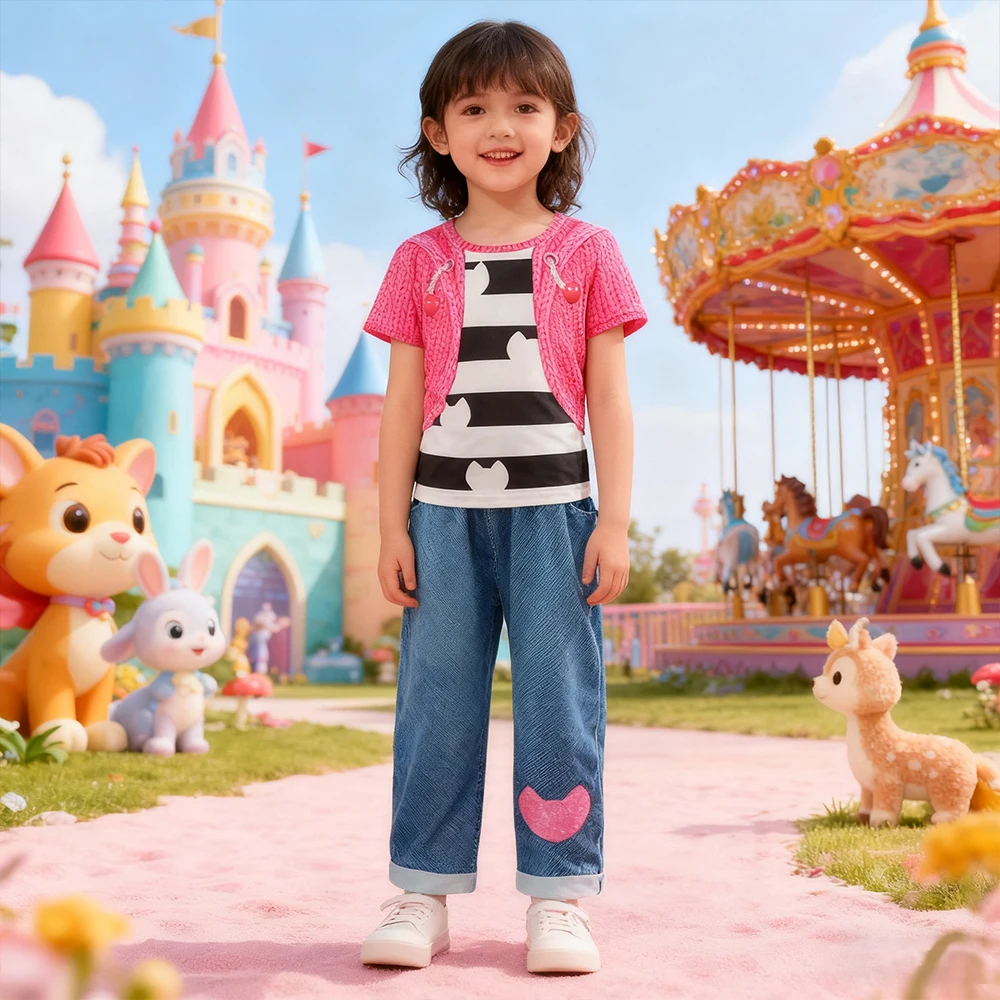 Gabby Dollhouse Cosplay Costumes Top+Pants 2Pcs Sets For Children Birthday Dress Up Boys Suit Clothes Christmas Carnival Outfits