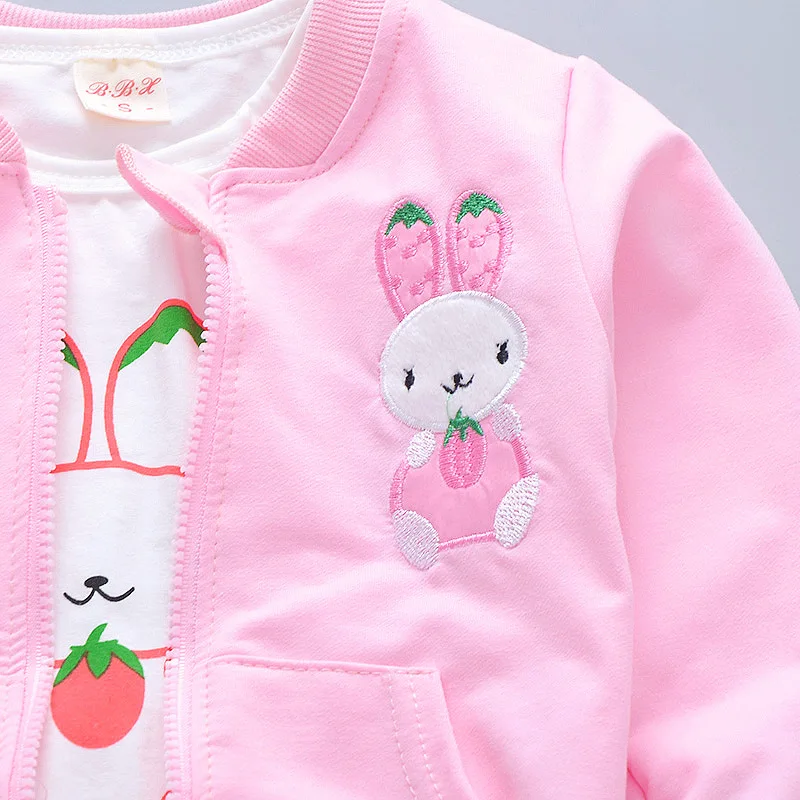 Baby's Three Piece Set Spring Autumn Thin Sets Girls Cute Cartoon Clothes Leisure Sports Suit Korean Version Trendy Clothing - Image 2