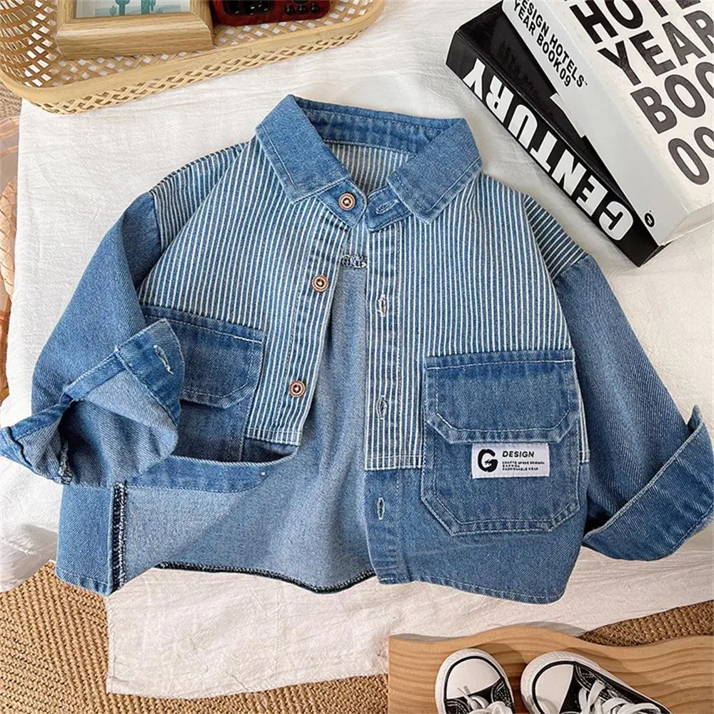 Children's Coat Boys Girls Denim Jacket Spring Fall Versatile Casual Coat Trendy Fashion Jacket Outdoor Clothes For Children